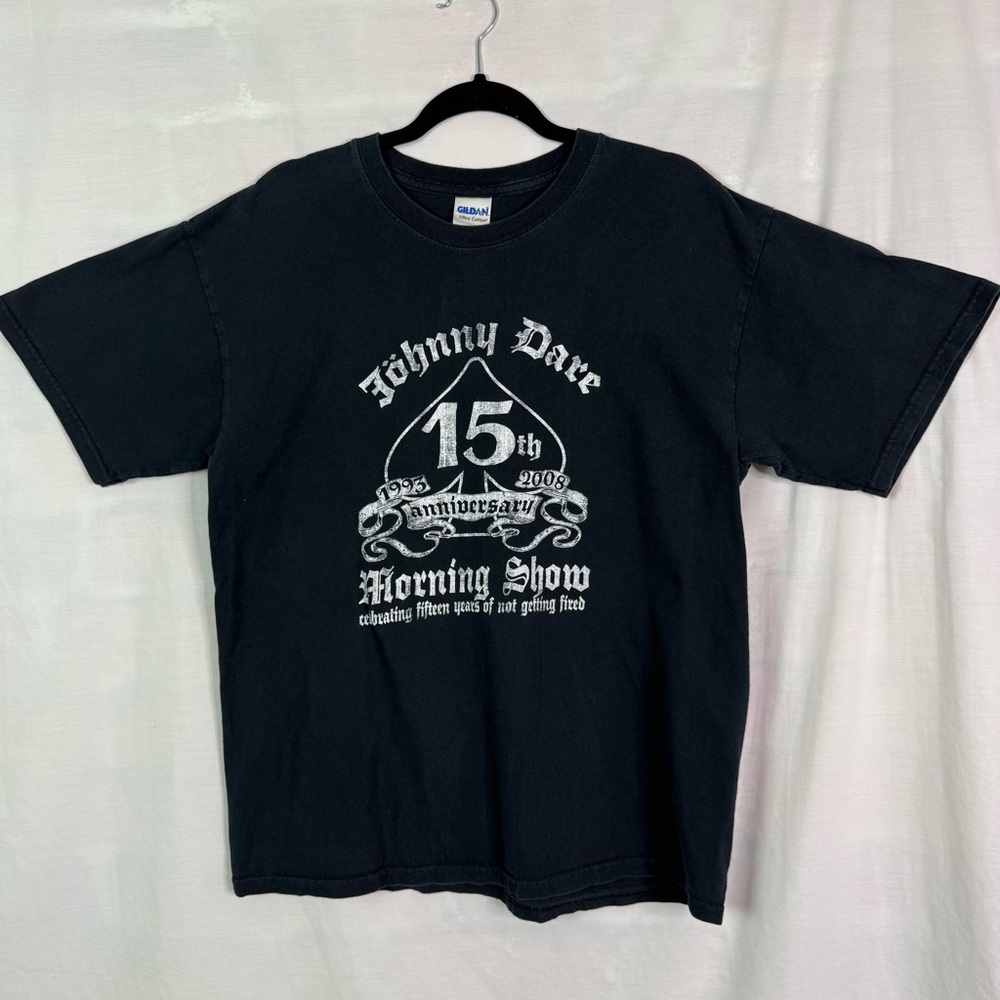 Johnny Dare Rock Morning Show 15th Anniversary Black Tee Lg